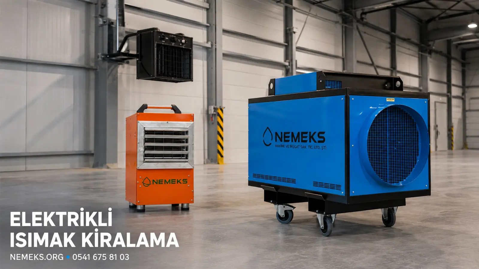 Electric Isımak industrial heaters used in a warehouse