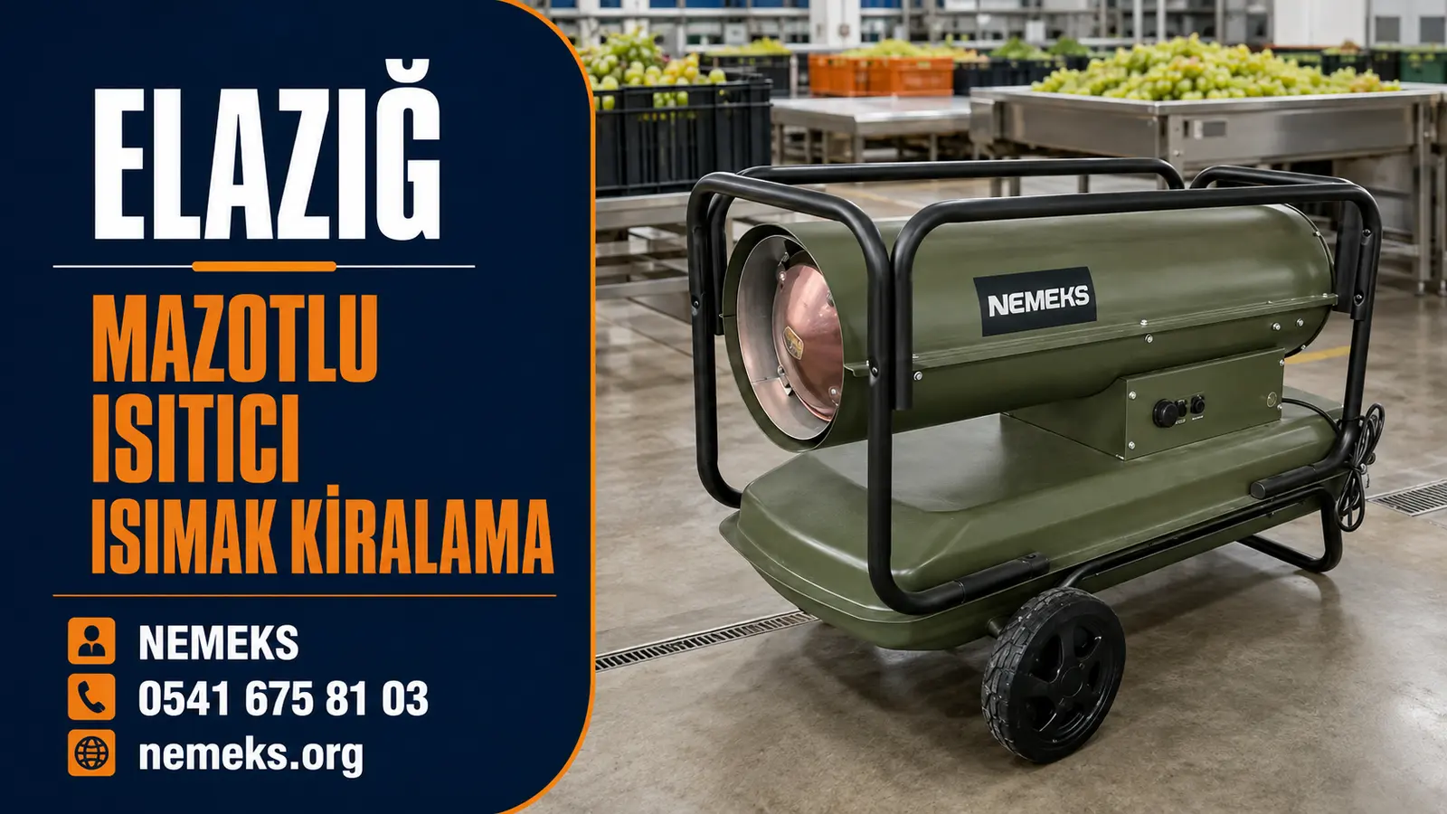 Elazığ Mazotlu Isımak Isıtıcı Kiralama - Nemeks ısıtıcı kiralama ve satış